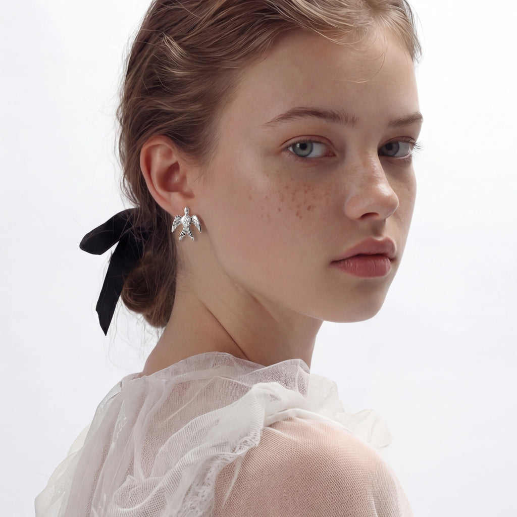 Silver Phoenix Studs